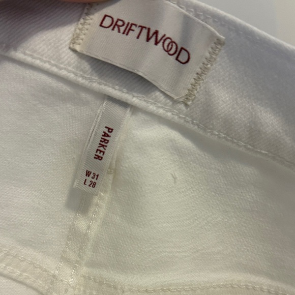 NWT Driftwood x Petunia Patchwork High-Waist Wide Leg White Jeans Size 31 - Picture 8 of 8